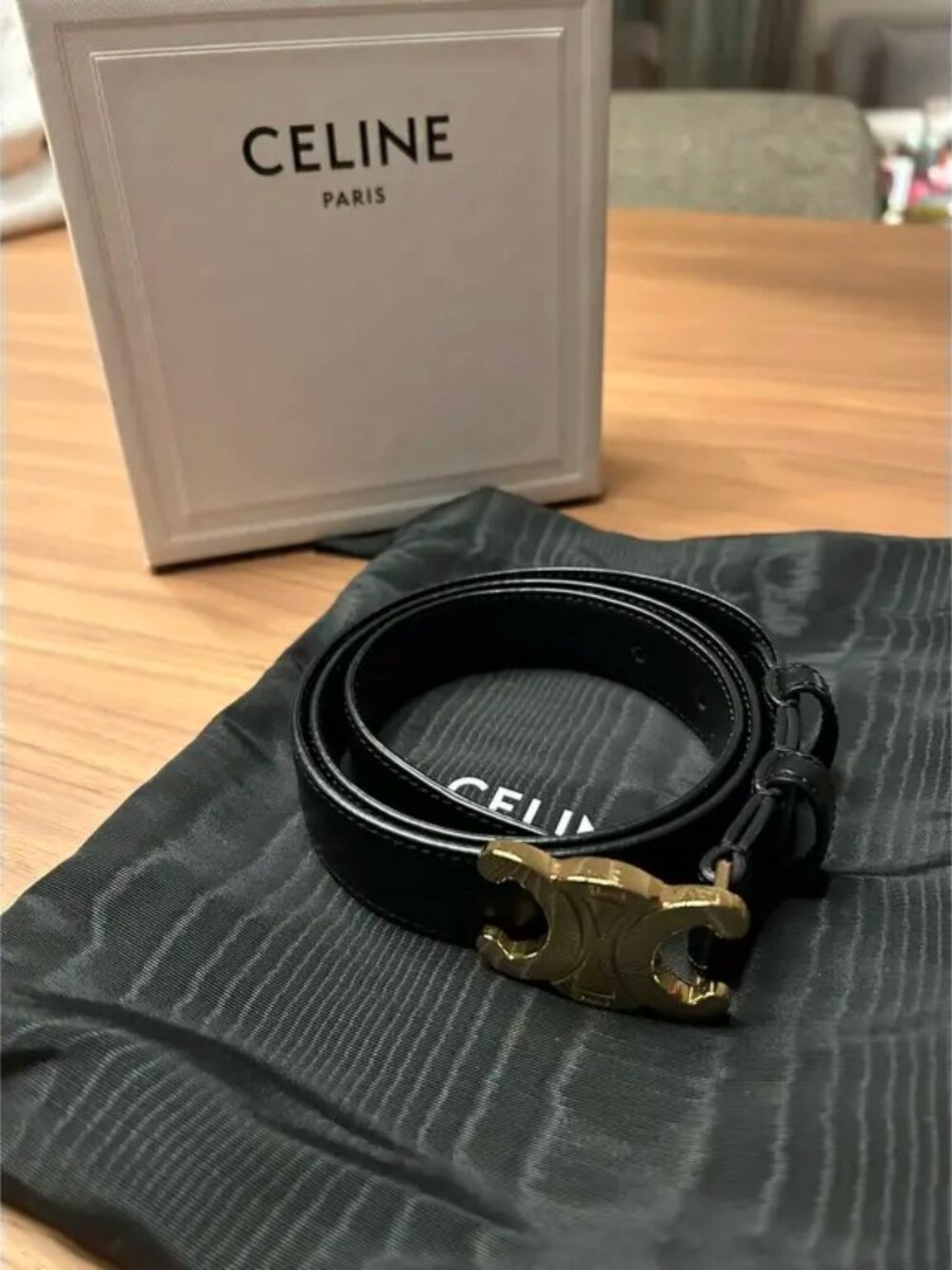 Celine Triomphe Leather Belt